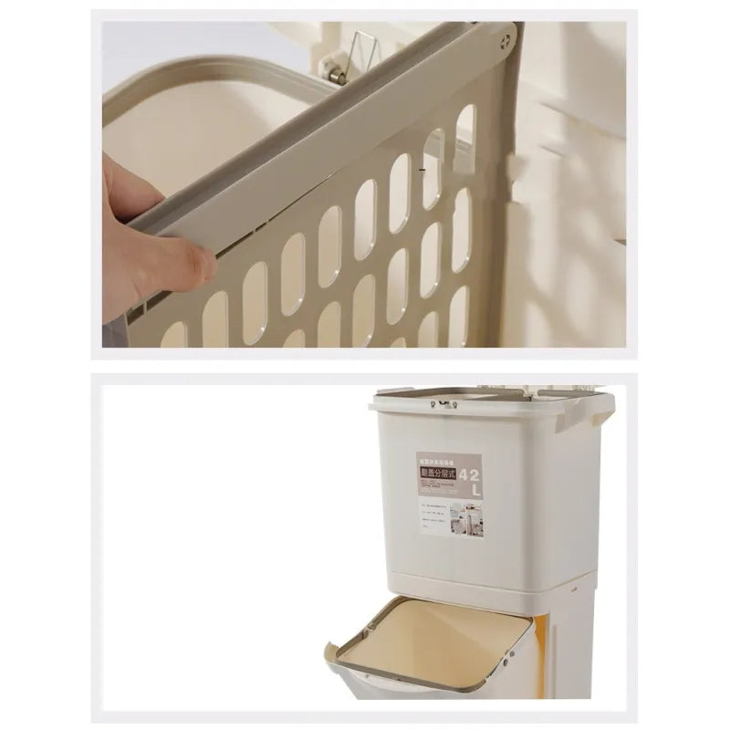 42L Japanese Kitchen Trash Can Household